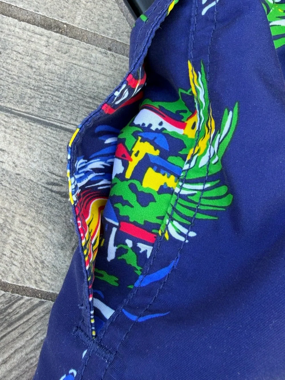 Polo Ralph Lauren Big Boys Size 8 Traveler Swim Trunks Jamaica Tropical AOP EUC